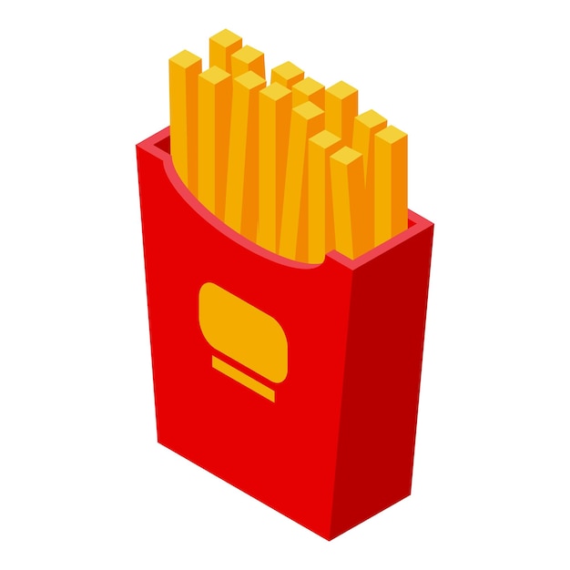Icono de papas fritas Isométrico de papas fritas icono vectorial para diseño web aislado sobre fondo blanco