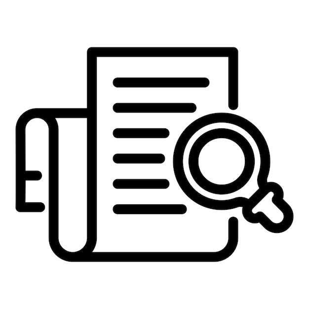 Icono de papel de aumento icono de vector de papel de aumento de esquema para diseño web aislado sobre fondo blanco
