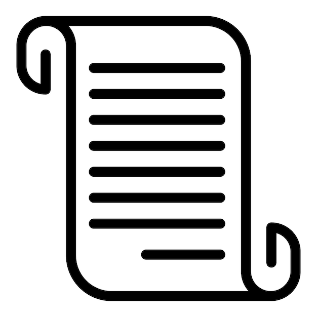 Icono de papel de autoridad Icono de vector de papel de autoridad de esquema para diseño web aislado sobre fondo blanco
