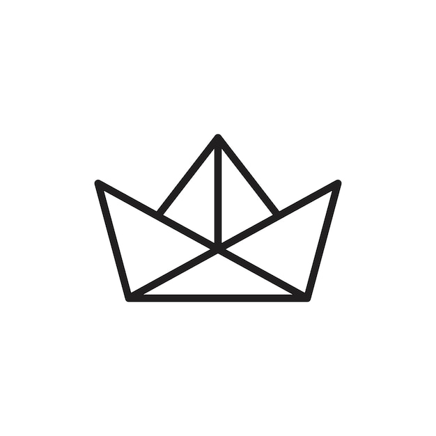 Icono de papel de barco Contorno delgado y sencillo