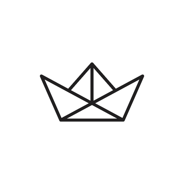 Icono de papel de barco Contorno delgado y sencillo