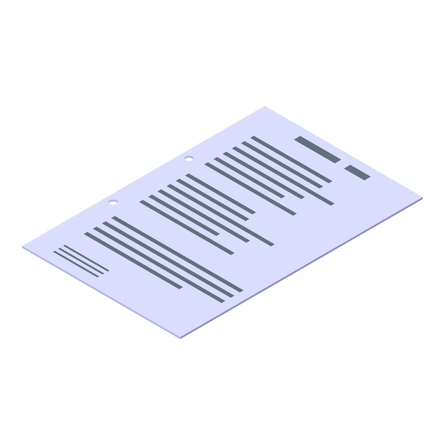 Icono de papel después de perforador Isométrico de papel después de icono de vector de perforador para diseño web aislado sobre fondo blanco