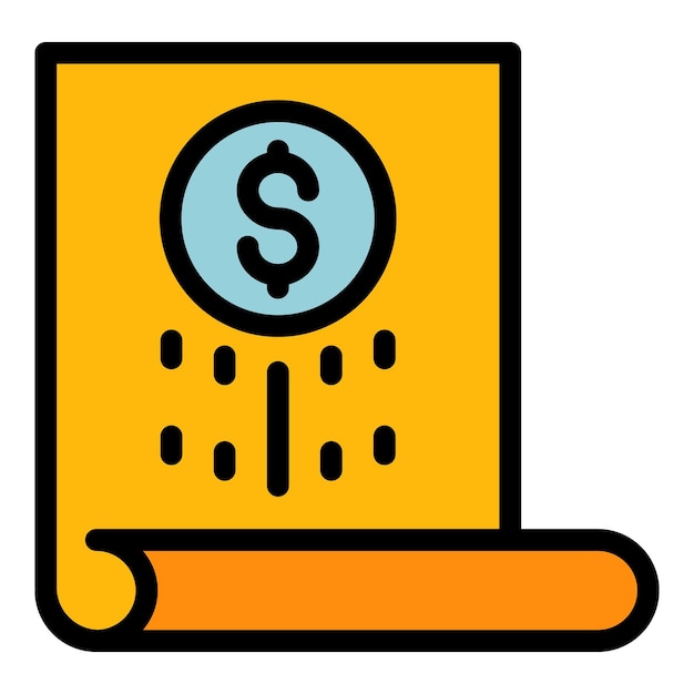 Icono de papel de financiación colectiva Contorno de papel de inversión colectiva Icono vectorial de color plano aislado