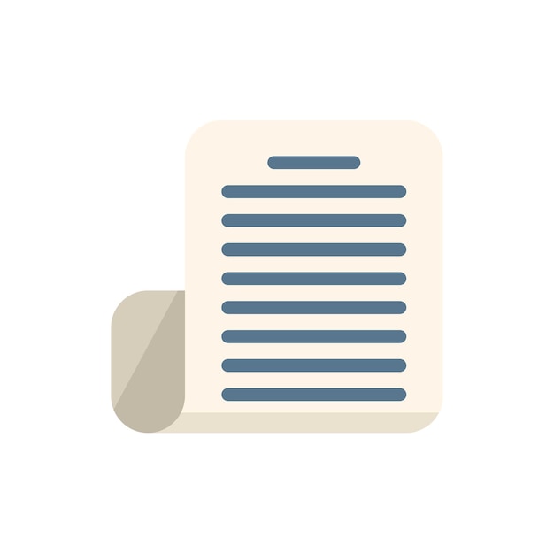 Icono de papel de finanzas vector plano Informe documento Datos de gráfico aislados