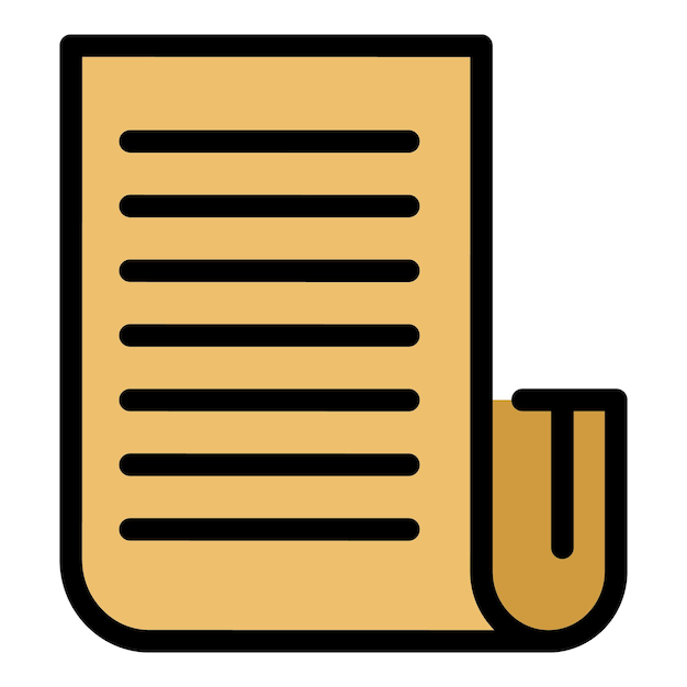 El icono de papel del narrador del cuento El contorno del icono del papel del relator del cuento Vector de color plano aislado