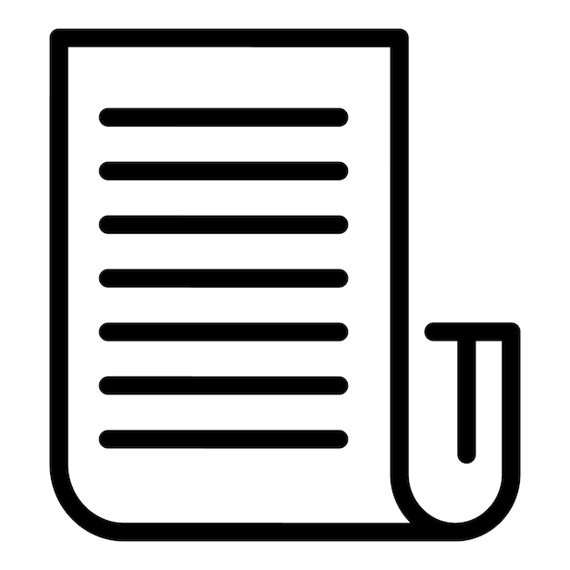 Icono de papel de narrador Icono de vector de papel de narrador de esquema para diseño web aislado sobre fondo blanco