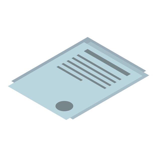 Icono de papel de oficina isométrico del icono de vector de papel de oficina para diseño web aislado sobre fondo blanco