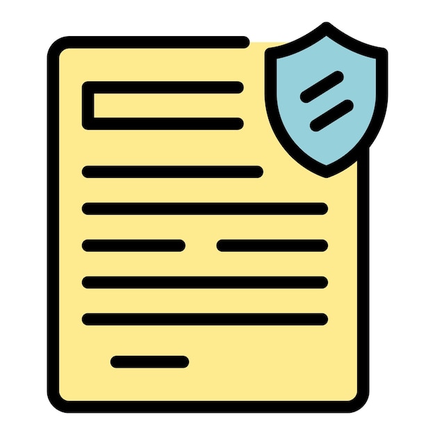 Icono de papel de protección de alimentos vector de contorno Certificado de calidad Investigación crítica color plano