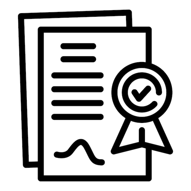 Icono de papel de seguro vector de contorno Factura paciente Tarjeta médica