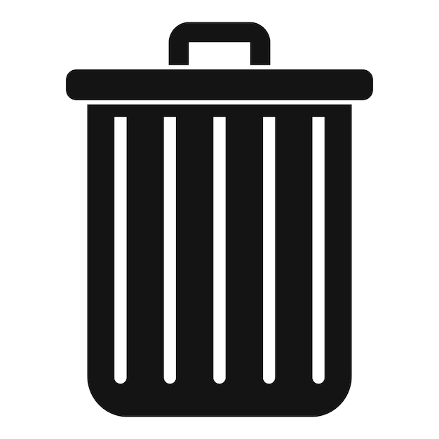 Icono de papelera Ilustración simple del icono de vector de papelera para diseño web aislado sobre fondo blanco