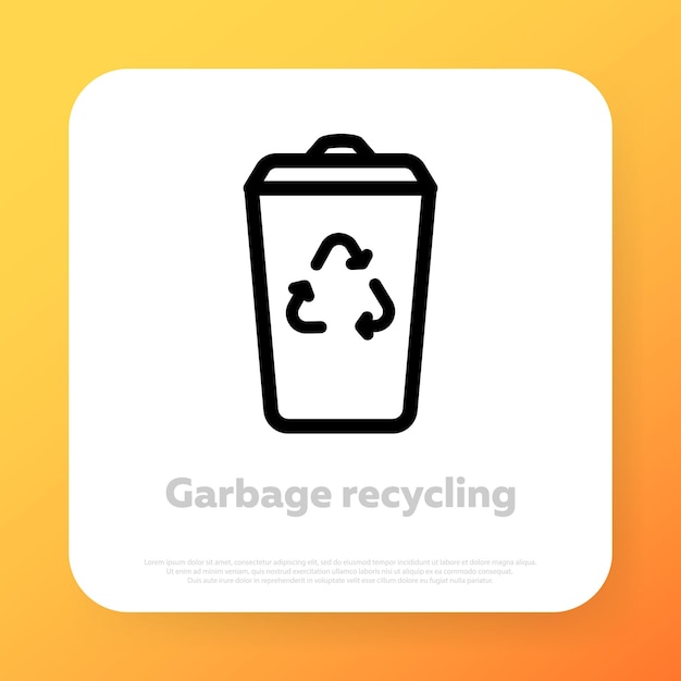 Icono de papelera de reciclaje. Guardar el concepto de medio ambiente. Icono de línea vectorial para negocios y publicidad.