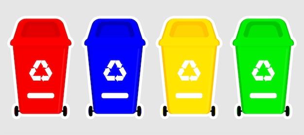 Icono de papelera de reciclaje en el paquete diseño vectorial