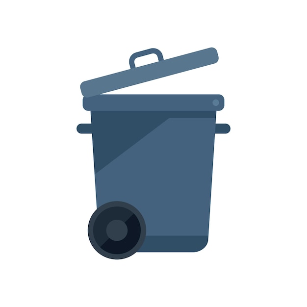 Icono de papelera vector plano Comida basura Plástico seco aislado