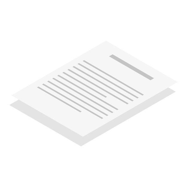 Icono de papeles Isométrico de icono de vector de papeles para diseño web aislado sobre fondo blanco
