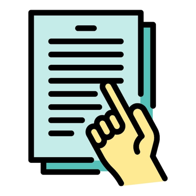 El icono de los papeles de la oficina corporativa El esquema de los documentos de la Oficina corporativa El icono vectorial El color es plano y aislado
