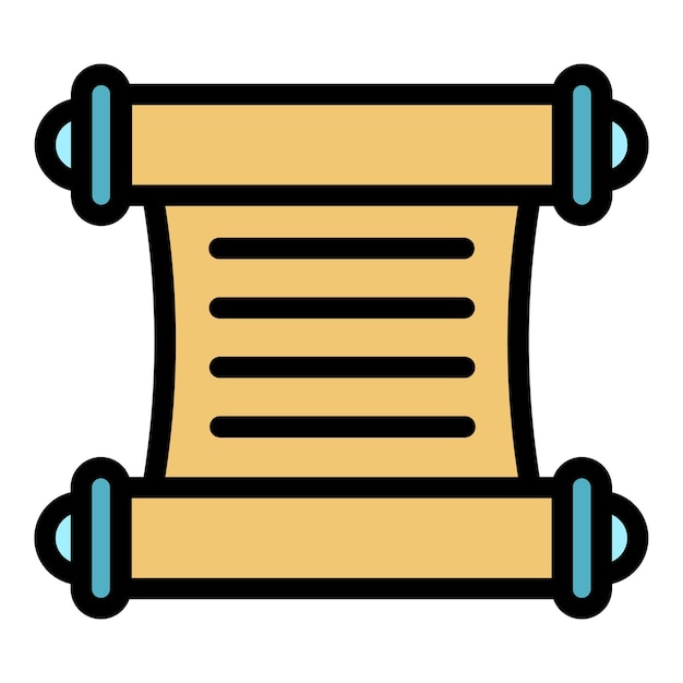 Icono del papiro de graduación Contorno del papiro del graduación Icono vectorial de color plano aislado