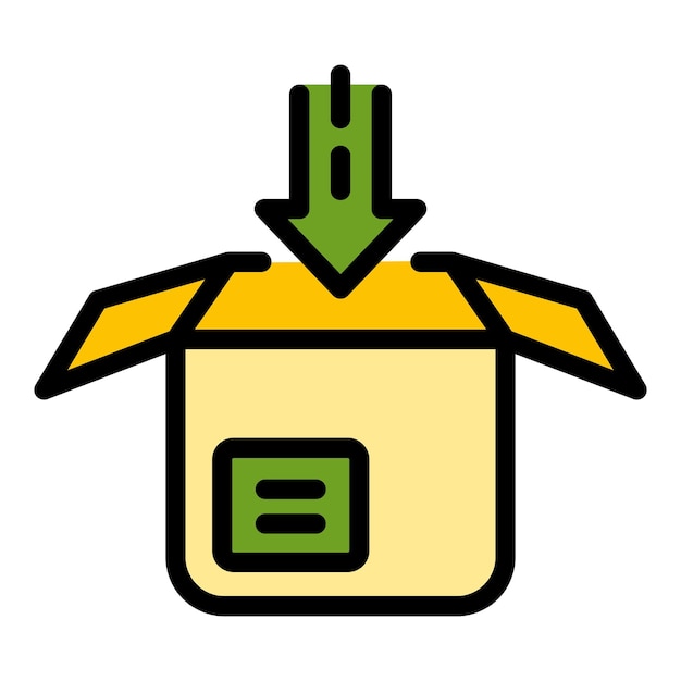 Icono de paquete abierto Contorno Icono de vector de paquete abierto para diseño web aislado en color de fondo blanco plano