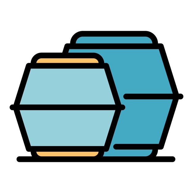 El icono del paquete de alimentos biológicos Contorno del icono vectorial del paquete biológico de alimentos color plano aislado