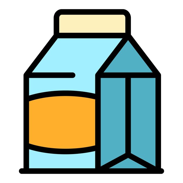 Icono del paquete de almuerzo Contorno del paquete del almuerza Icono vectorial de color plano aislado