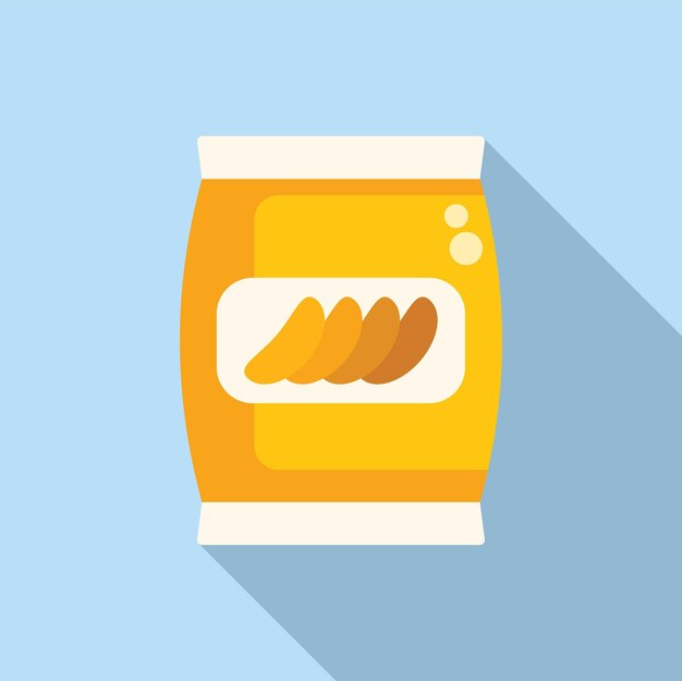 Icono de paquete de bocadillos fríos vector plano paquete de papas fritas