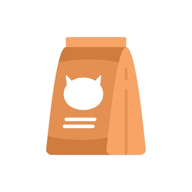 Icono de paquete de comida para gatos vector plano Alimentación para perros Empaque de animales aislado