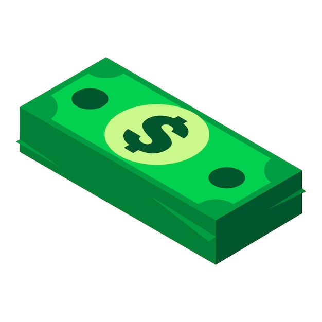 Vector icono de paquete de dinero ilustración isométrica del icono de vector de paquete de dinero para web