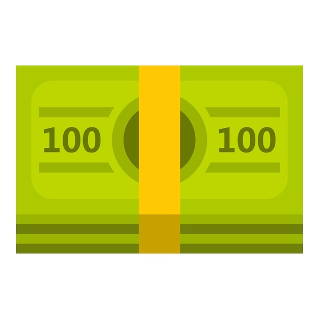 Vector icono de paquete de dinero ilustración plana del icono vectorial de paquette de dinero para la web