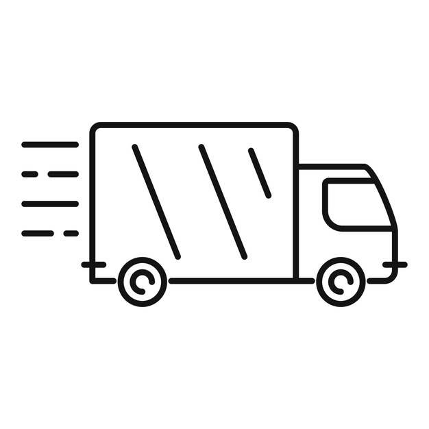 Icono de paquete de entrega de camión Icono de vector de paquete de entrega de camión de esquema para diseño web aislado sobre fondo blanco