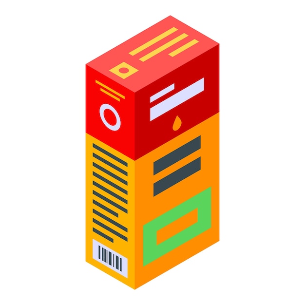 Icono de paquete de jarabe Isométrico del icono de vector de paquete de jarabe para diseño web aislado sobre fondo blanco