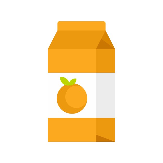 Vector icono de paquete de jugo de naranja ilustración plana del icono de vector de paquete de jugo de naranja aislado sobre fondo blanco