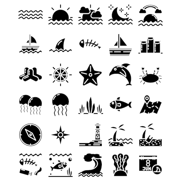 El icono del paquete del océano