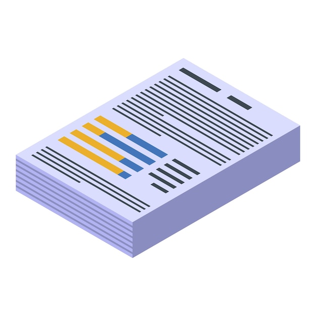 Icono de paquete de papel de capacitación empresarial Isométrico del icono de vector de paquete de papel de capacitación empresarial para diseño web aislado sobre fondo blanco