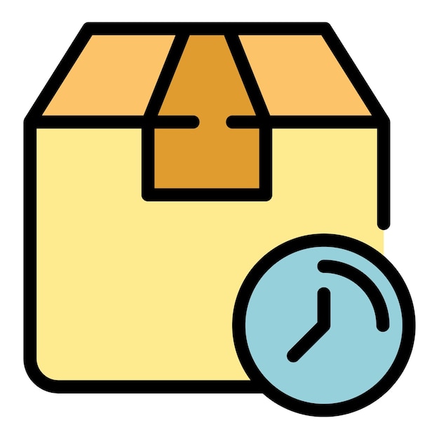 Icono de paquete pendiente Contorno Icono de vector de paquete pendiente para diseño web aislado en color de fondo blanco plano