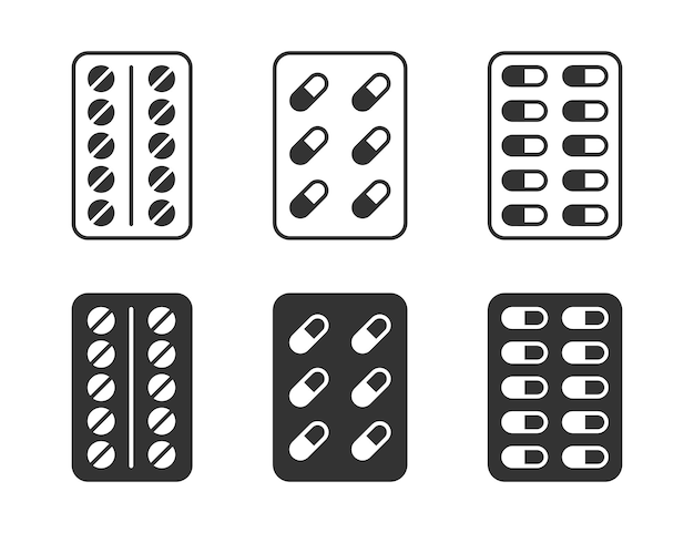 Icono de paquete de píldoras ilustración vectorial