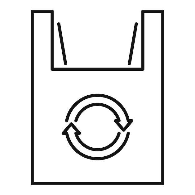 Icono de paquete de reciclaje Icono de vector de paquete de reciclaje de esquema para diseño web aislado sobre fondo blanco