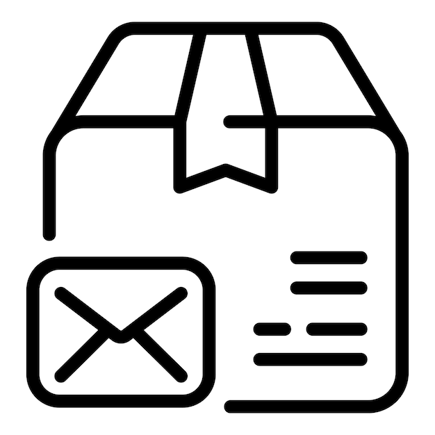 Icono de paquete de sobre Icono de vector de paquete de sobre de contorno para diseño web aislado sobre fondo blanco