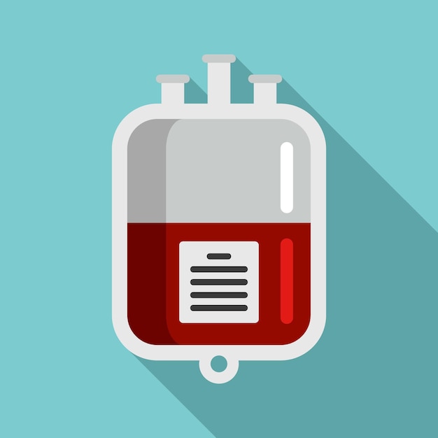 Icono del paquete de transfusión de sangre Ilustración plana del icono de vector del paquete de transfusión de sangre para diseño web