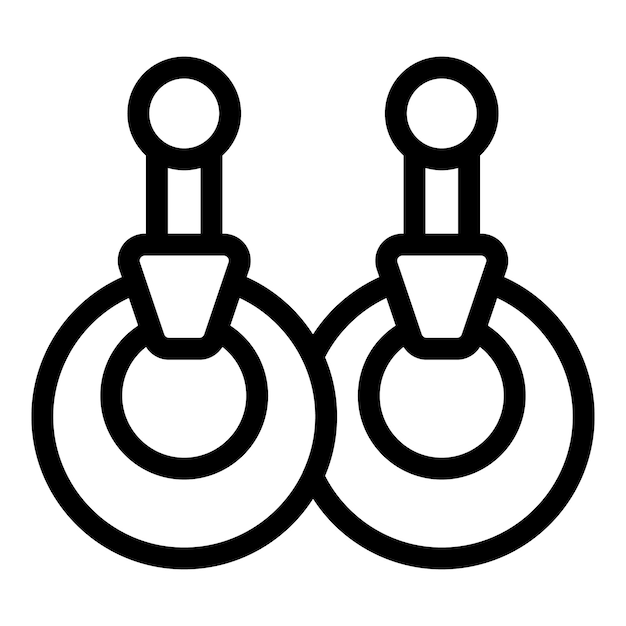 Icono de un par de pendientes con una forma redonda doble