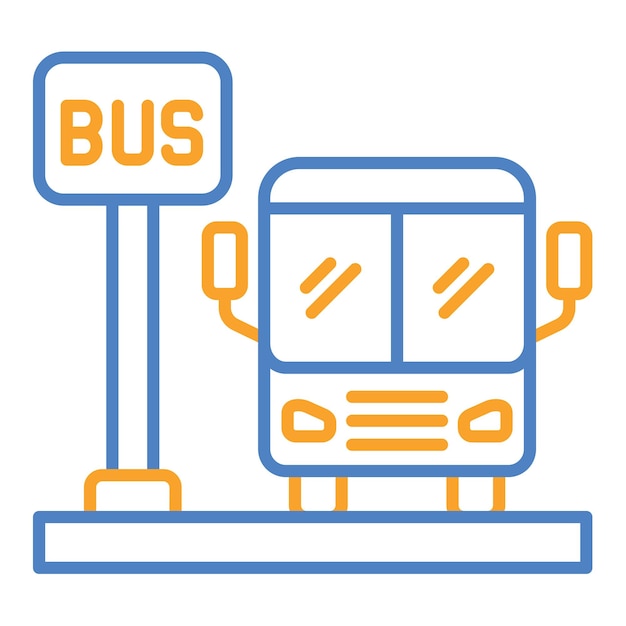 Vector icono de la parada de autobús