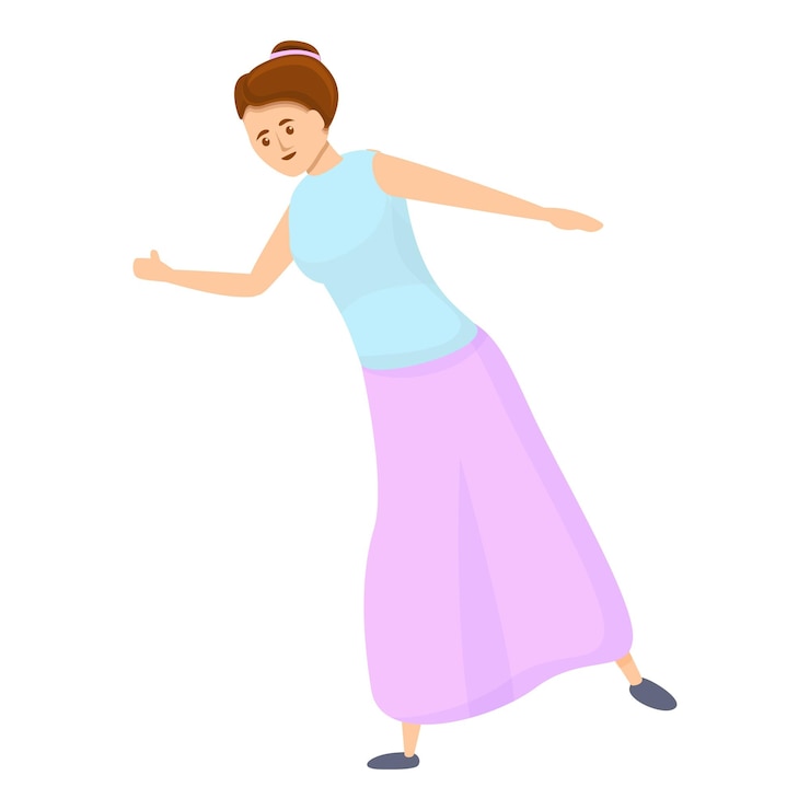 Vector icono de parada automática de niña caricatura de icono de vector de parada automática de niña para diseño web aislado sobre fondo blanco