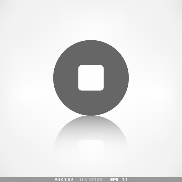 Icono de parada Botón del reproductor multimedia