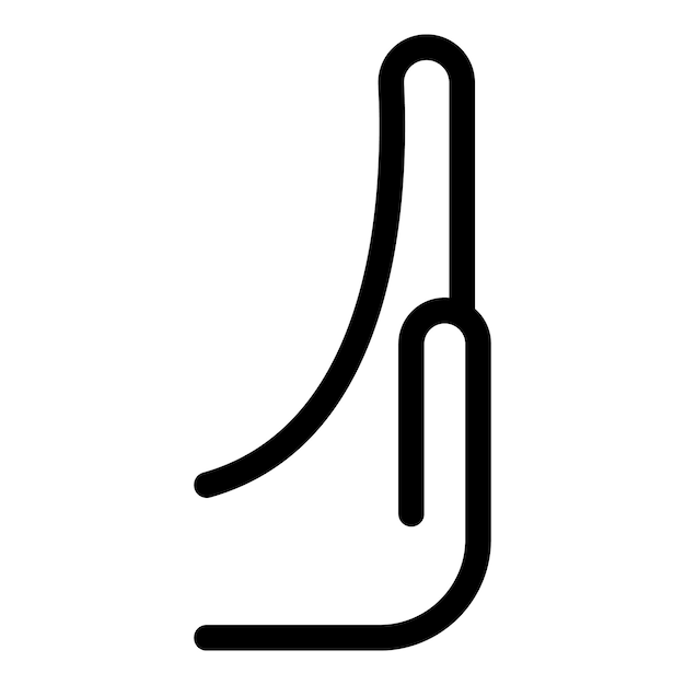 Icono de parada de gesto de mano Contorno Icono de vector de parada de gesto de mano para diseño web aislado sobre fondo blanco