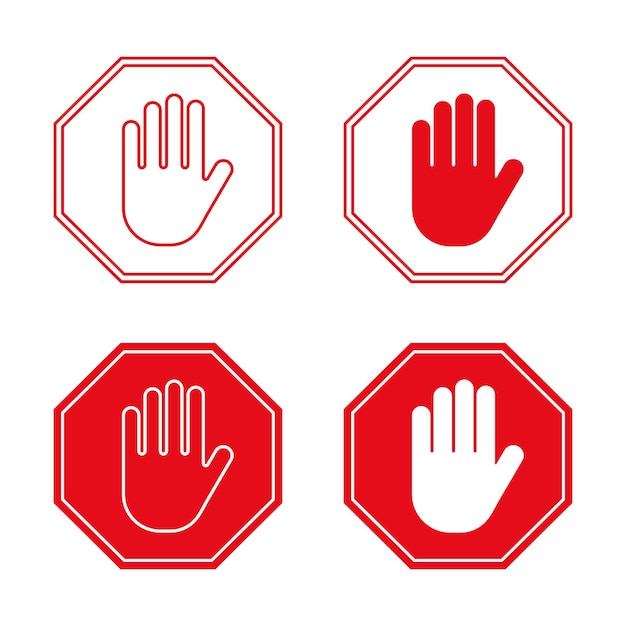 Icono de parada vectorial con varios estilos