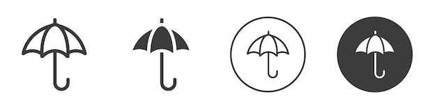 Icono de paraguas Logotipo vectorial de contorno sencillo