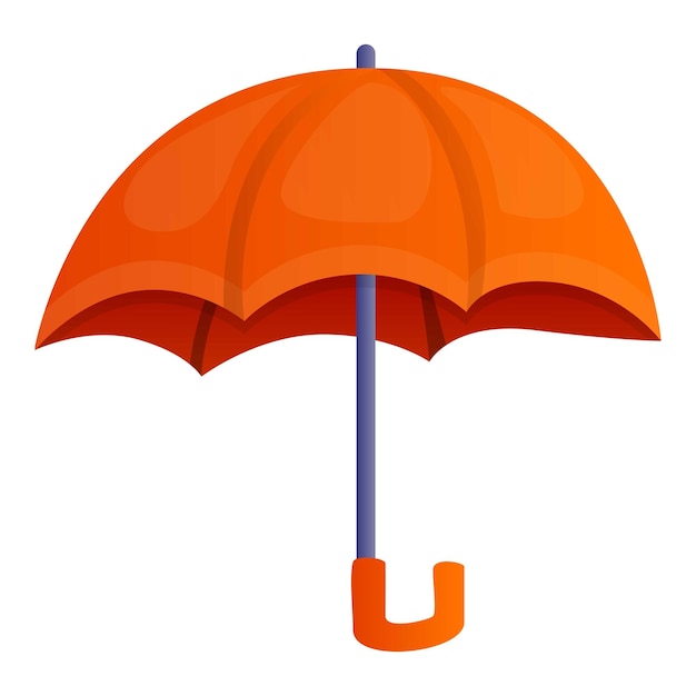 Icono de paraguas naranja Caricatura de icono de vector de paraguas naranja para diseño web aislado sobre fondo blanco