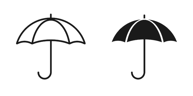 Ícono de paraguas Signo de ilustración vectorial de protección contra la lluvia Símbolo o logotipo del tiempo
