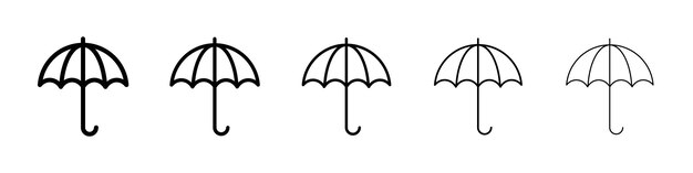 Ícono de paraguas Signo del logotipo vectorial