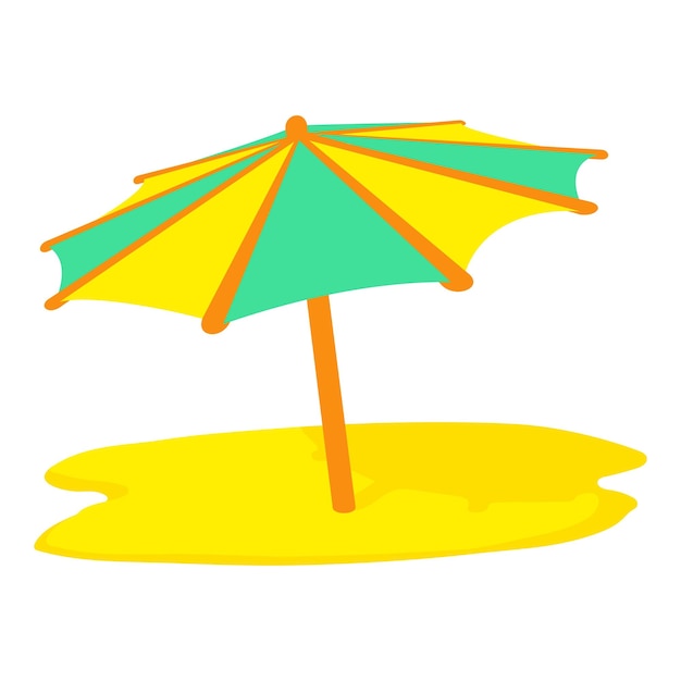 Icono de paraguas de sol Ilustración de dibujos animados del ícono vectorial de paraguás de sol para la web