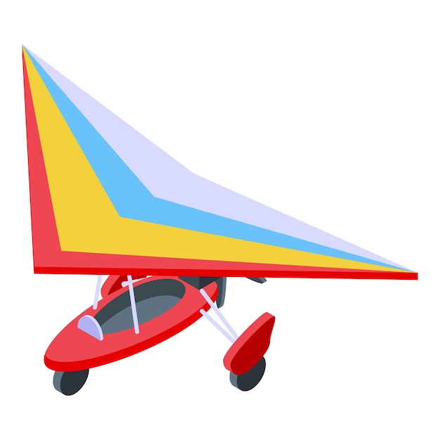 Icono de parapente aéreo Isométrico de icono de vector de parapente aéreo para diseño web aislado sobre fondo blanco