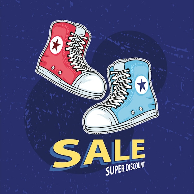 Vector icono de parche de zapatos de estilo juvenil